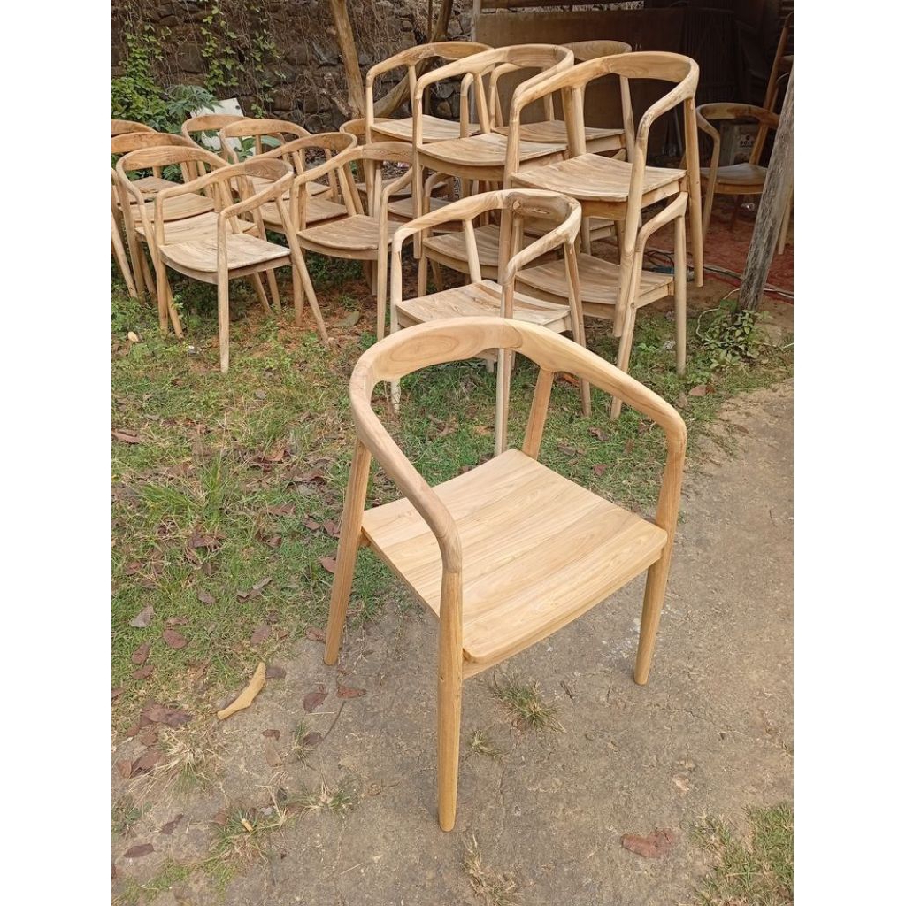 kursi kayu jati mentah (kursi selly)