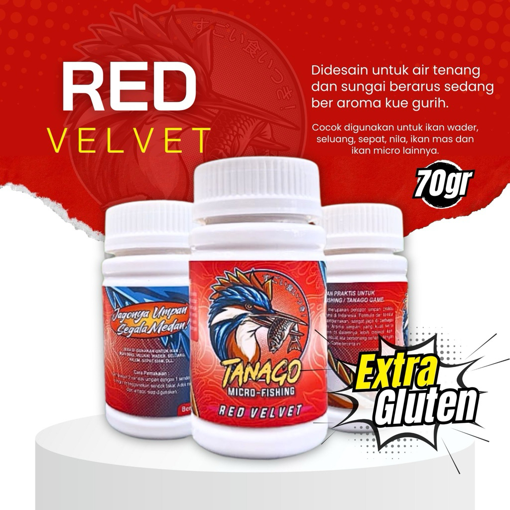 UMPAN TANAGO RED VELVET NEW FORMULA KEMASAN BOTOL 70GR