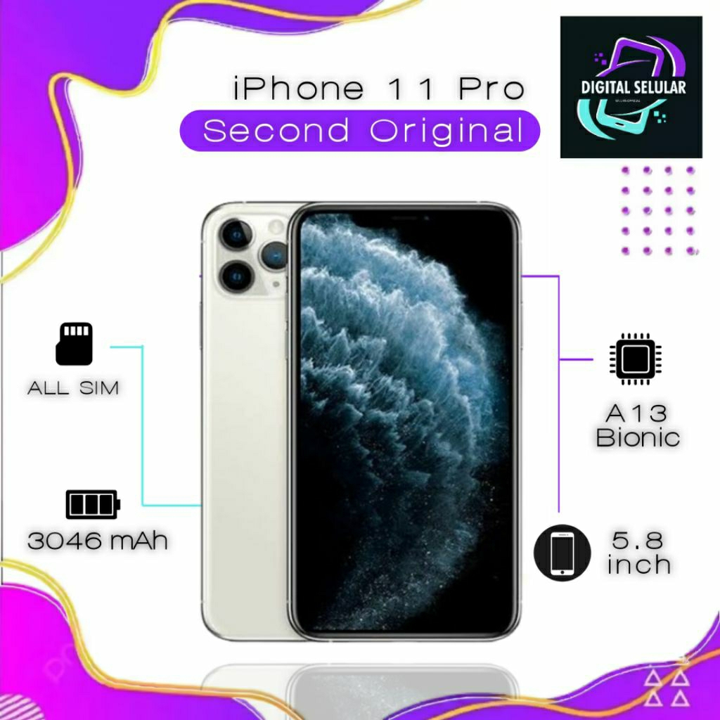 IPHONE 11 PRO 256GB 128GB 64GB SECOND MULUS ORIGINAL FULLSET BISA SEMUA OPERATOR GOOD CONDITION