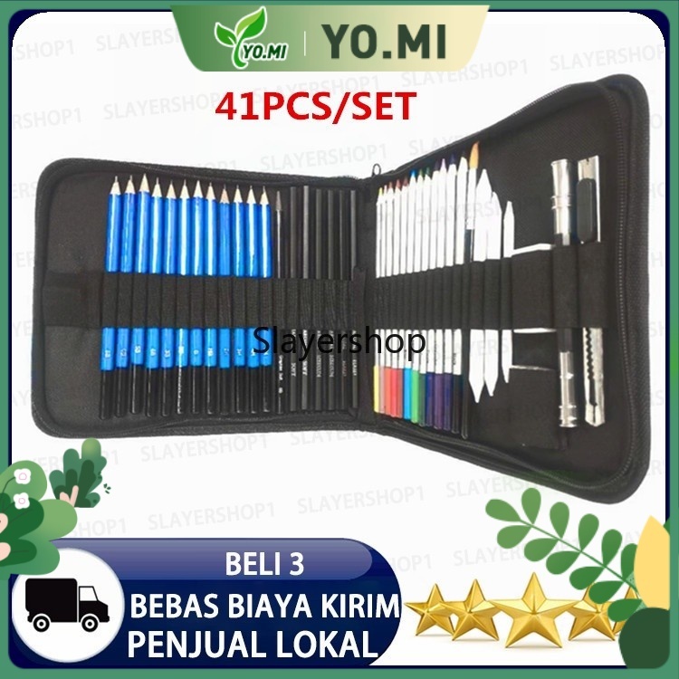 Set Alat Gambar 41 Buah Set Lukisan Pensil Warna Alat Gambar Pensil Berwarna Memberikan