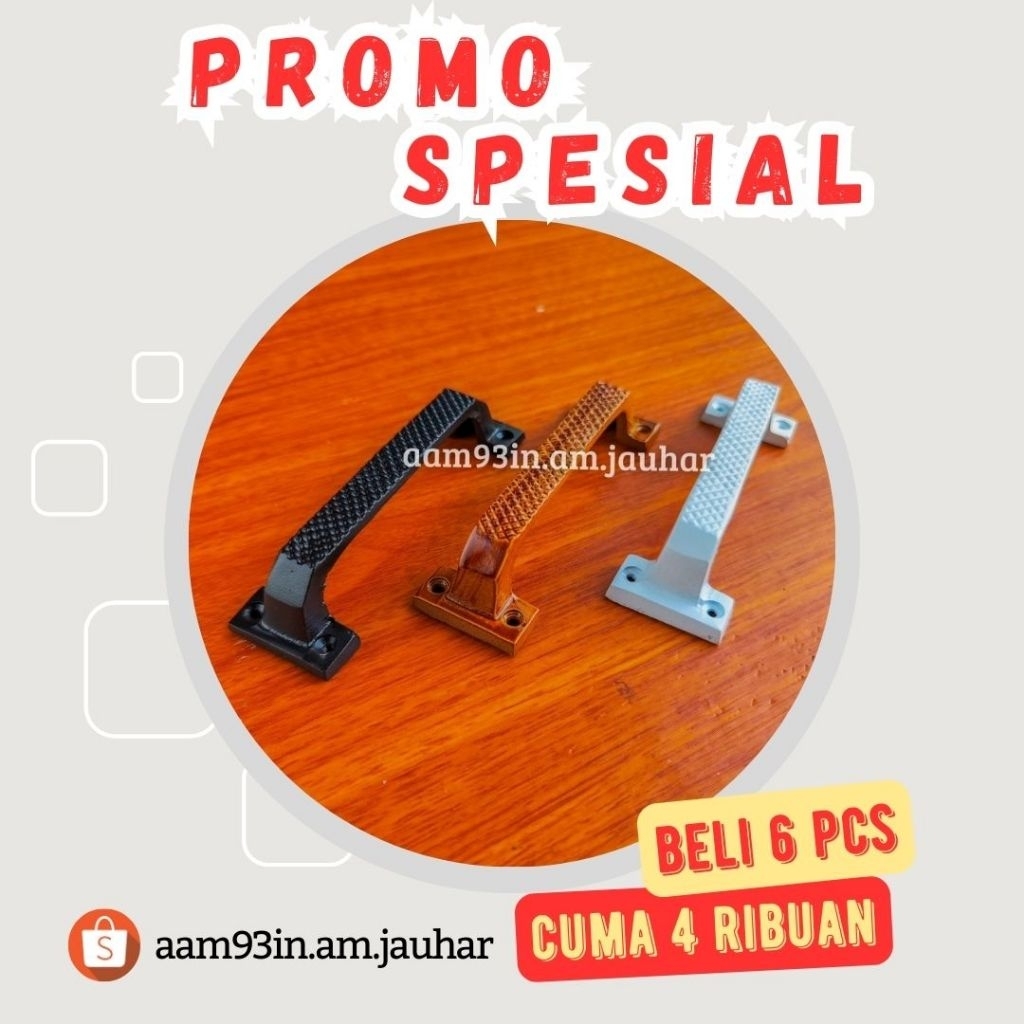 Handle Gagang Tarikan Kunci Pintu 12 cm Alumunium NIUM Laci Lemari Kicenset Etalase Kotak cet Powder