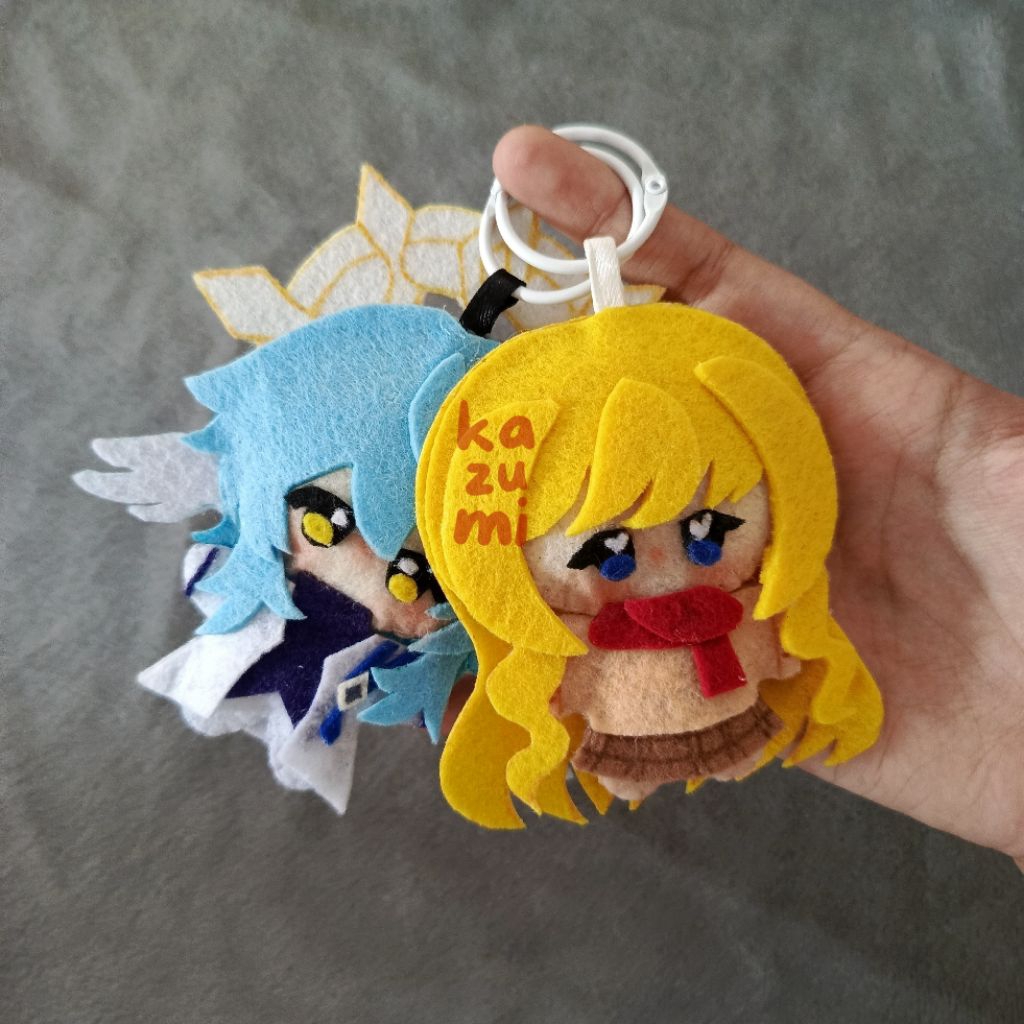 (CLOSED) Custom felt plushie keychain boneka 8-10cm flanel chibi style