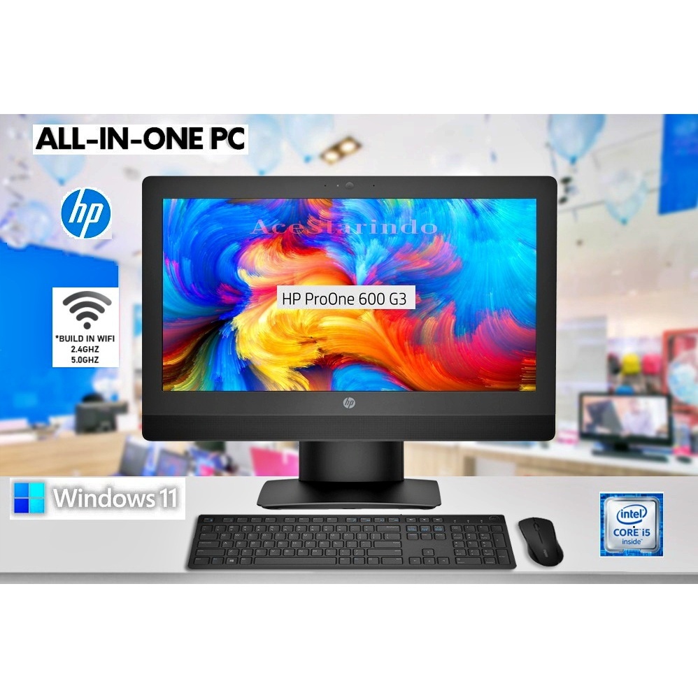 HP ProOne 600 G3 AIO 22" FHD IPS screen PC All in One Cpu Core i5 Gen 7 RAM 32GB SSD 1TB Windows 11