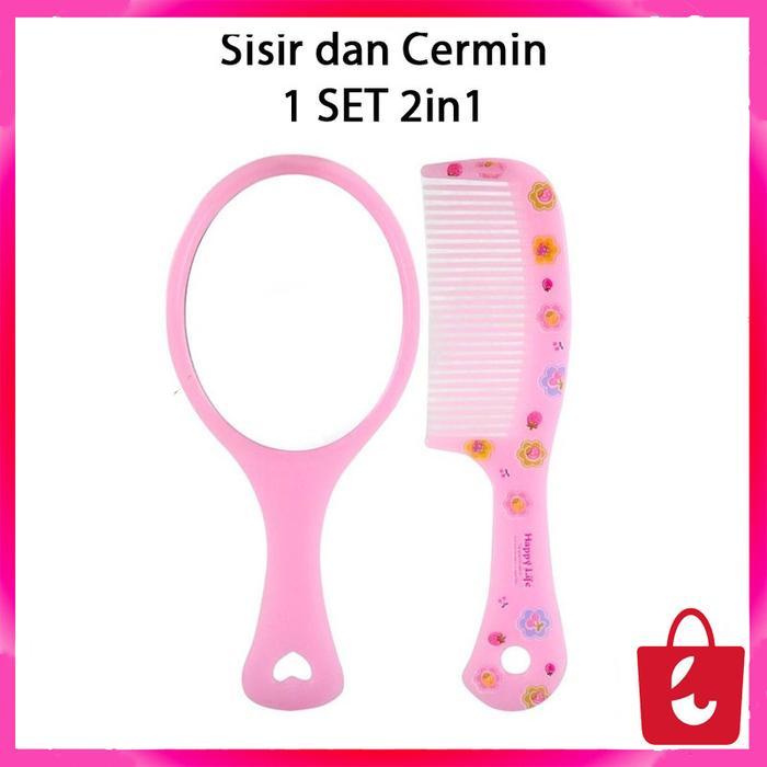 KECIL - HARGA PER SET CERMIN + SISIR GAGANG KECIL LUCU UNIK
