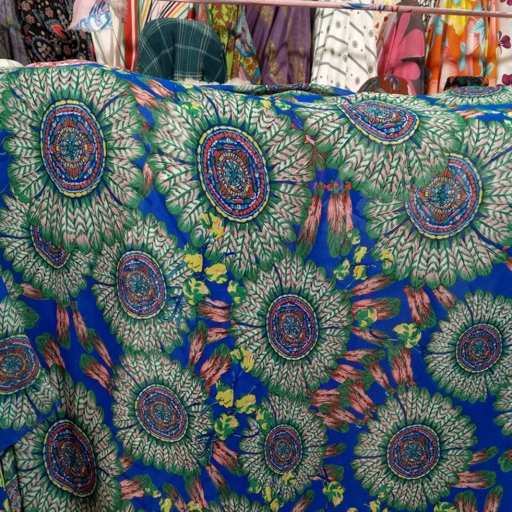 kain sifon motif bunga premium/kain Ceruti motif bunga premium