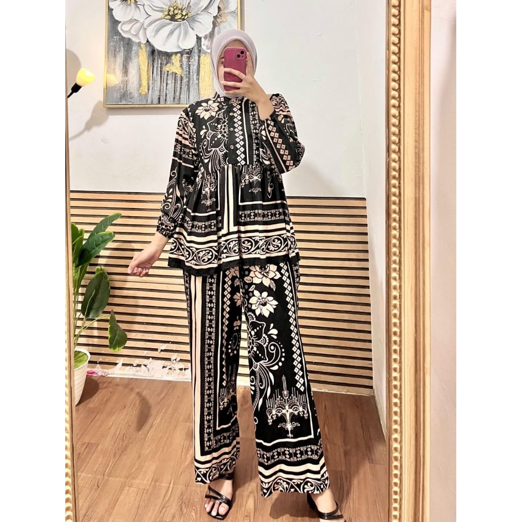 Oneset Rayon Setelan Wanita Baju Atas Bawah Busui Friendly Nyaman Adem