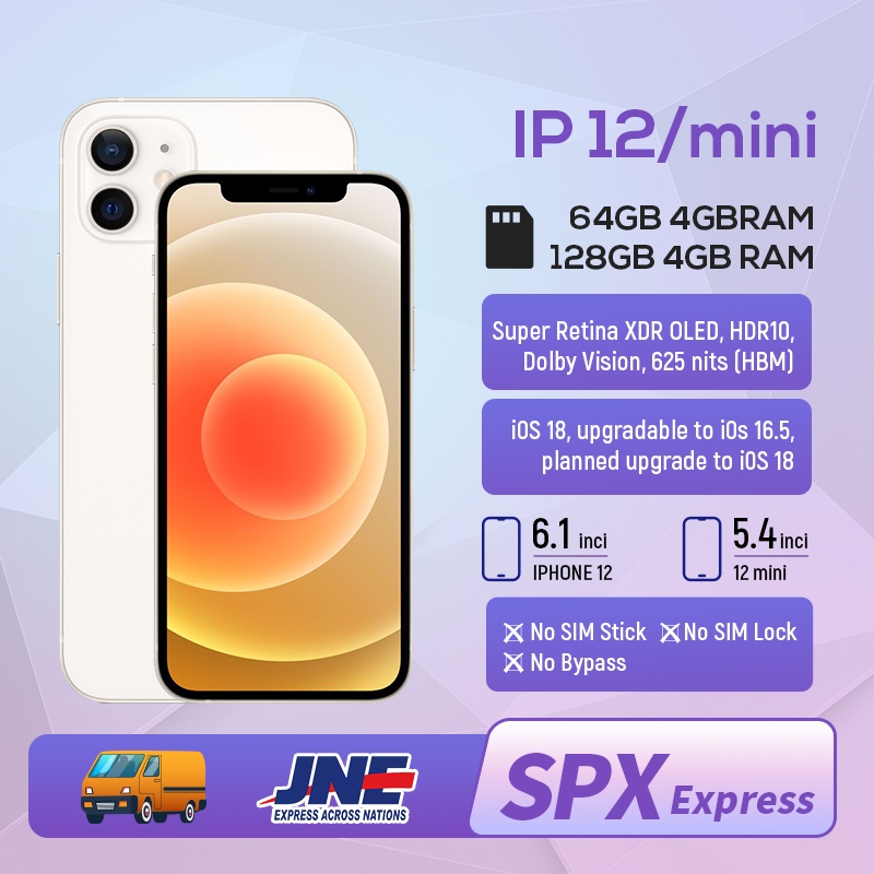 iP12 & 12mini RAM256GB128GB64GB Second BEKAS ORIGINAL100%MULUS NORMAL FULLSET Kondisi Perfect iPhone