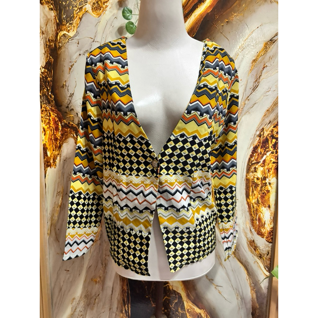 blazer katun motif abstrak