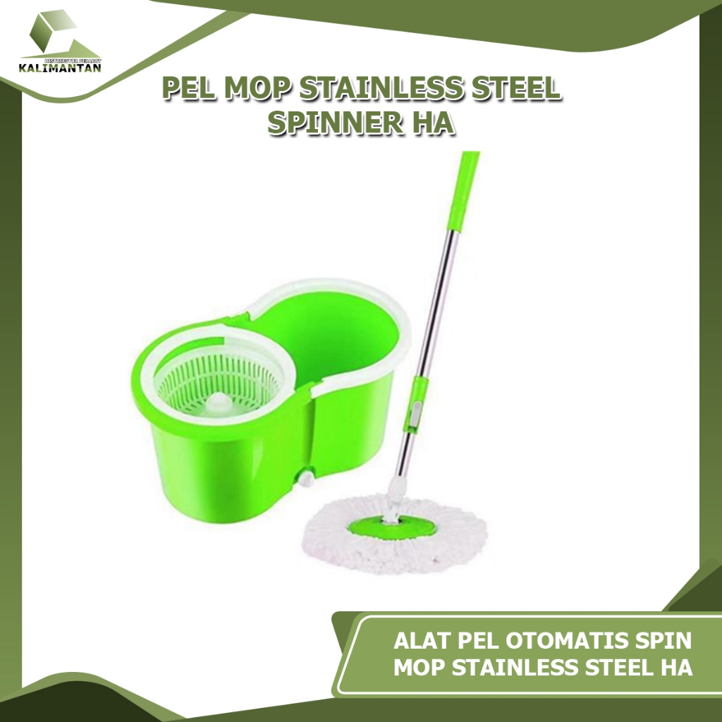 Pel Putar Otomatis Magic Mop HA / Kylo - Alat Pel Lantai Spin Mop Stainless Steel 360°