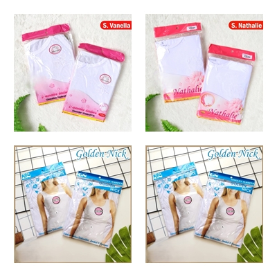 Singlet Wanita NATHALIE Isi Lusinan / Grosir Lusinan Pakaian Dalam Perempuan Dewasa Tangtop Kaos Van