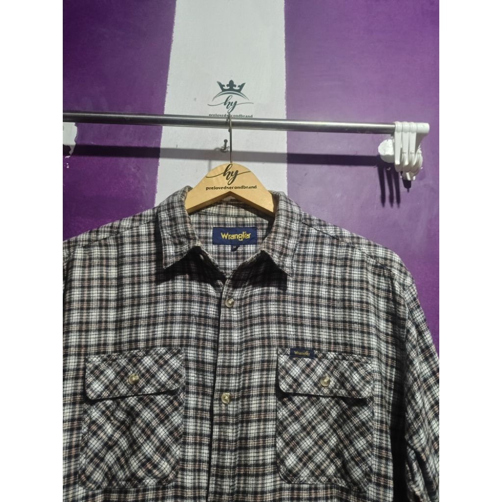flanel unisex l kemeja Wrangler original second