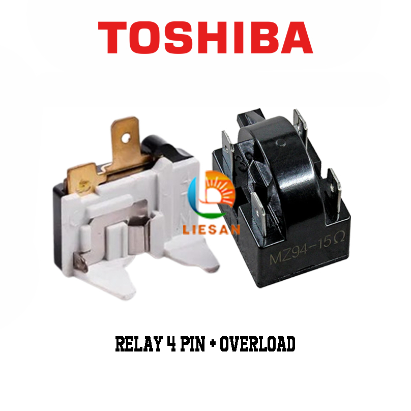 TOSHIBA Relay 4 Pin Ptc Overload Kulkas 1 Pintu 2 Pintu