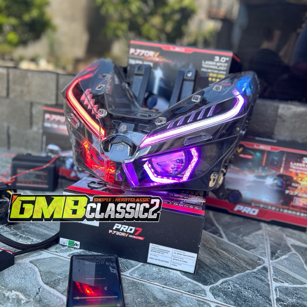 BILED VARIO PRO7 SEPAKET 125/150NEW BILED SET SHORD WRGB HEXAGON BLUETOOTH BELANG BILED PRO7 VARIO O