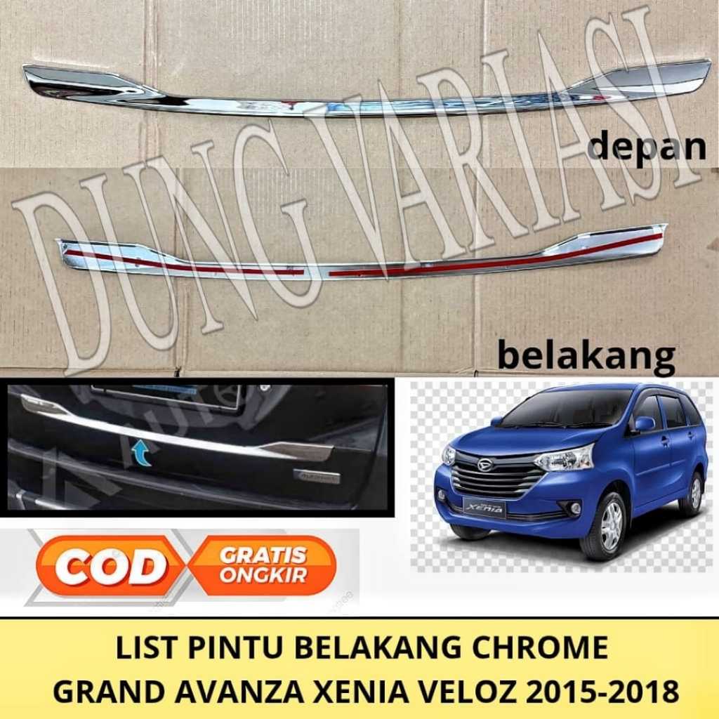 list pintu belakan Grand Avanza Xenia Veloz 2015 2016 2017 Chrome