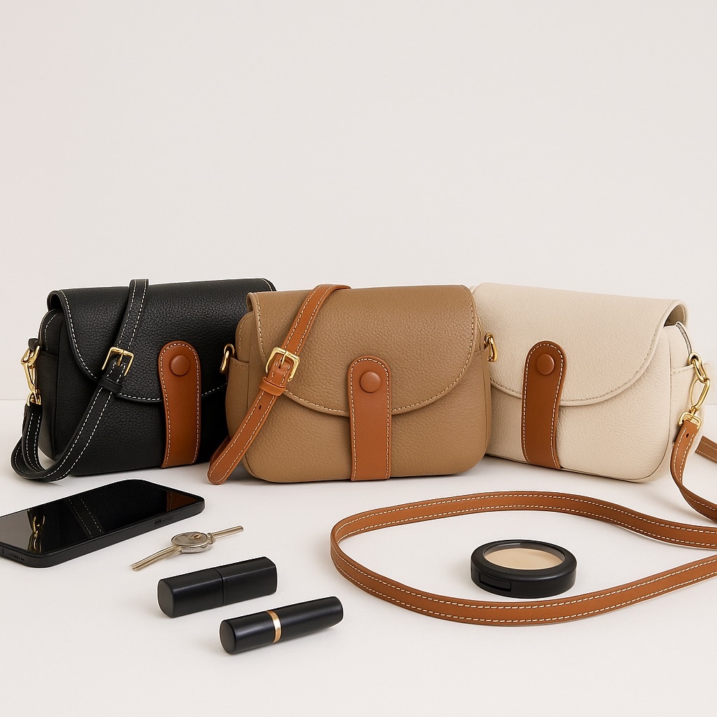 FDG_ KEPPA TWO TONE SLING BAG | TAS SELEMPANG KONDANGAN TERBARU KOMBINASI WARNA HITAM KHAKI PUTIH BI