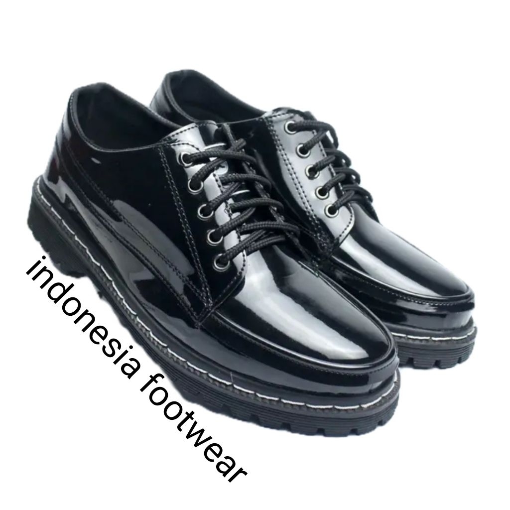 SEPATU FANTOPEL TALI PRIA DOCMART GLOSSY RUBBER KARET ANTI SELIP SIZE 49-43