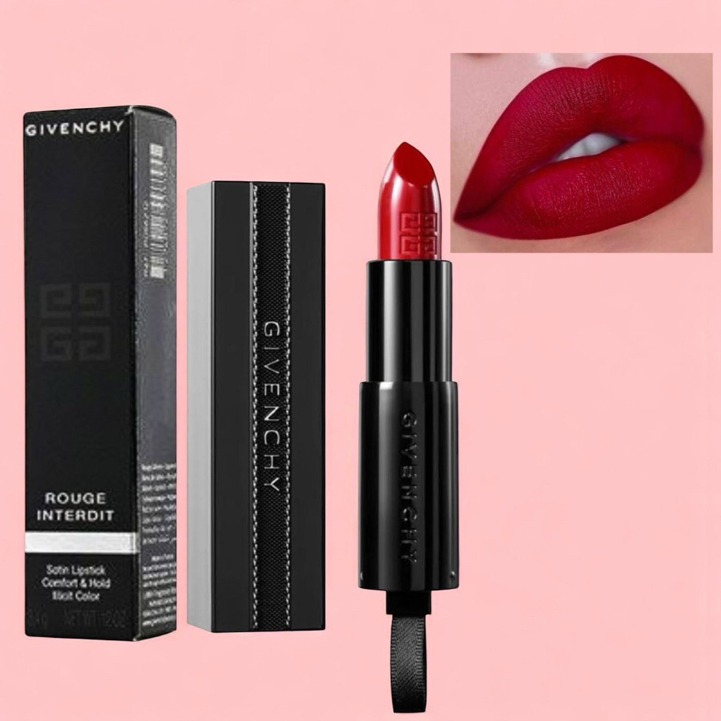 Givenchy Lipstick Rouge Interdit Satin Lipstick Shade 12 Rouge Insomnie  - Lipstick