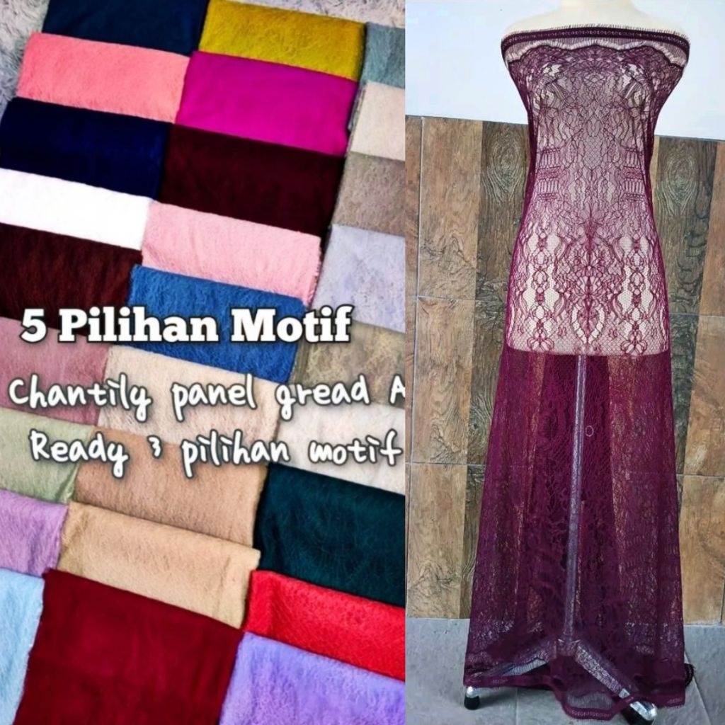 kain kebaya,kain chantily bahan bakal kebaya modern