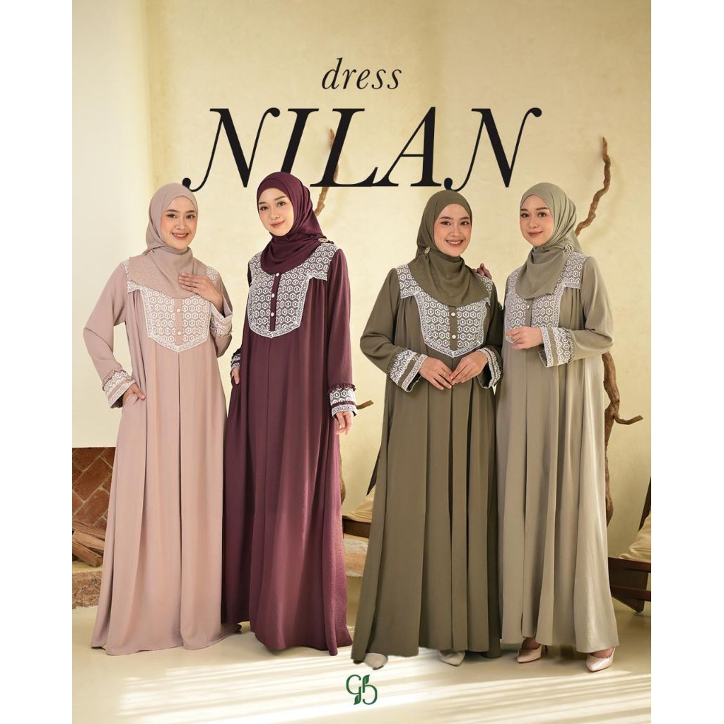 Abaya Lace Brokat Premium Nilan Dress by Greenism original