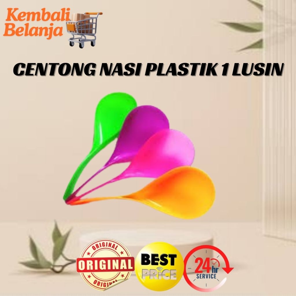 Centong Nasi Plastik 1 Lusin/ Centong Nasi Tebal/ Centong Nasi Murah/ Entong/ Sendok Nasi