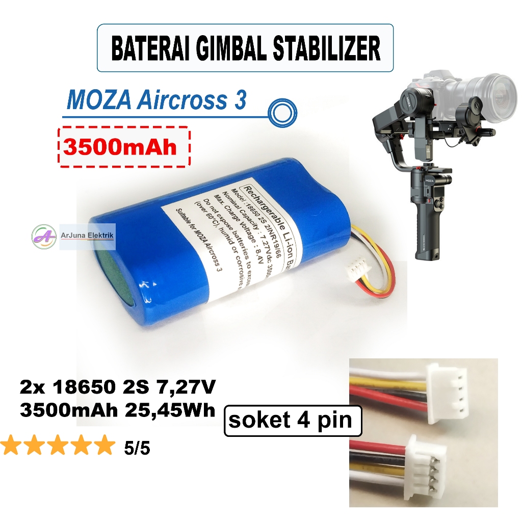 Baterai Custom For Gimbal Stabilizer Moza Aircross 3 GARANSI Diskon