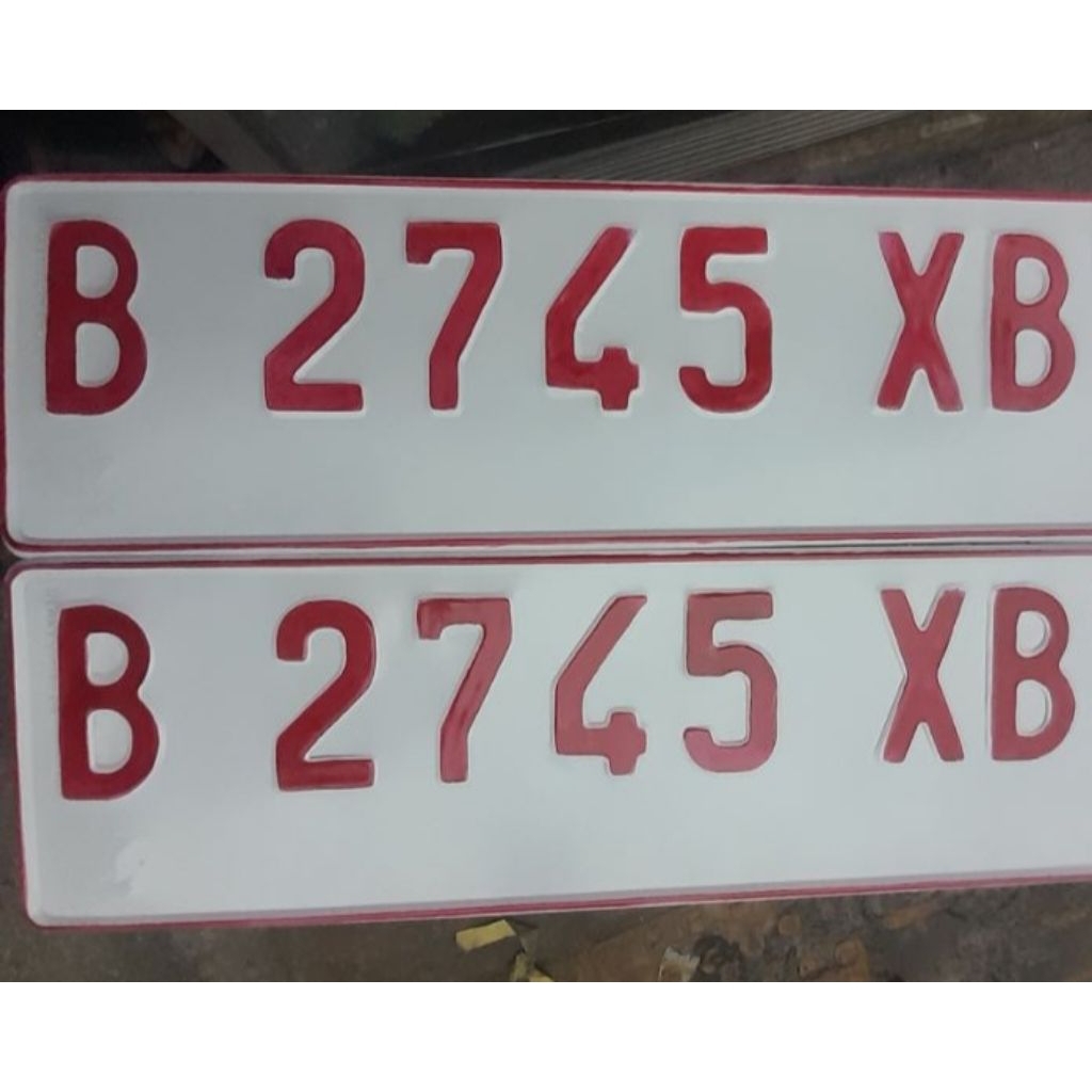 Custom plat nomor mobil sementara font baru plat putih font baru