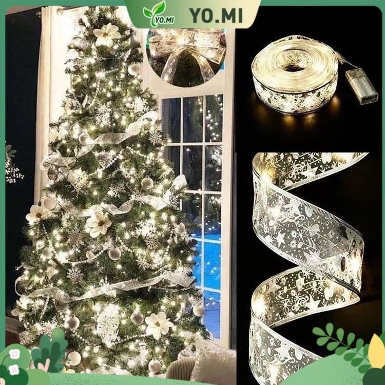 Lampu Natal Kain / Pita Lampu LED Tumbler / Dekorasi Pohon Natal / Hiasan Natal