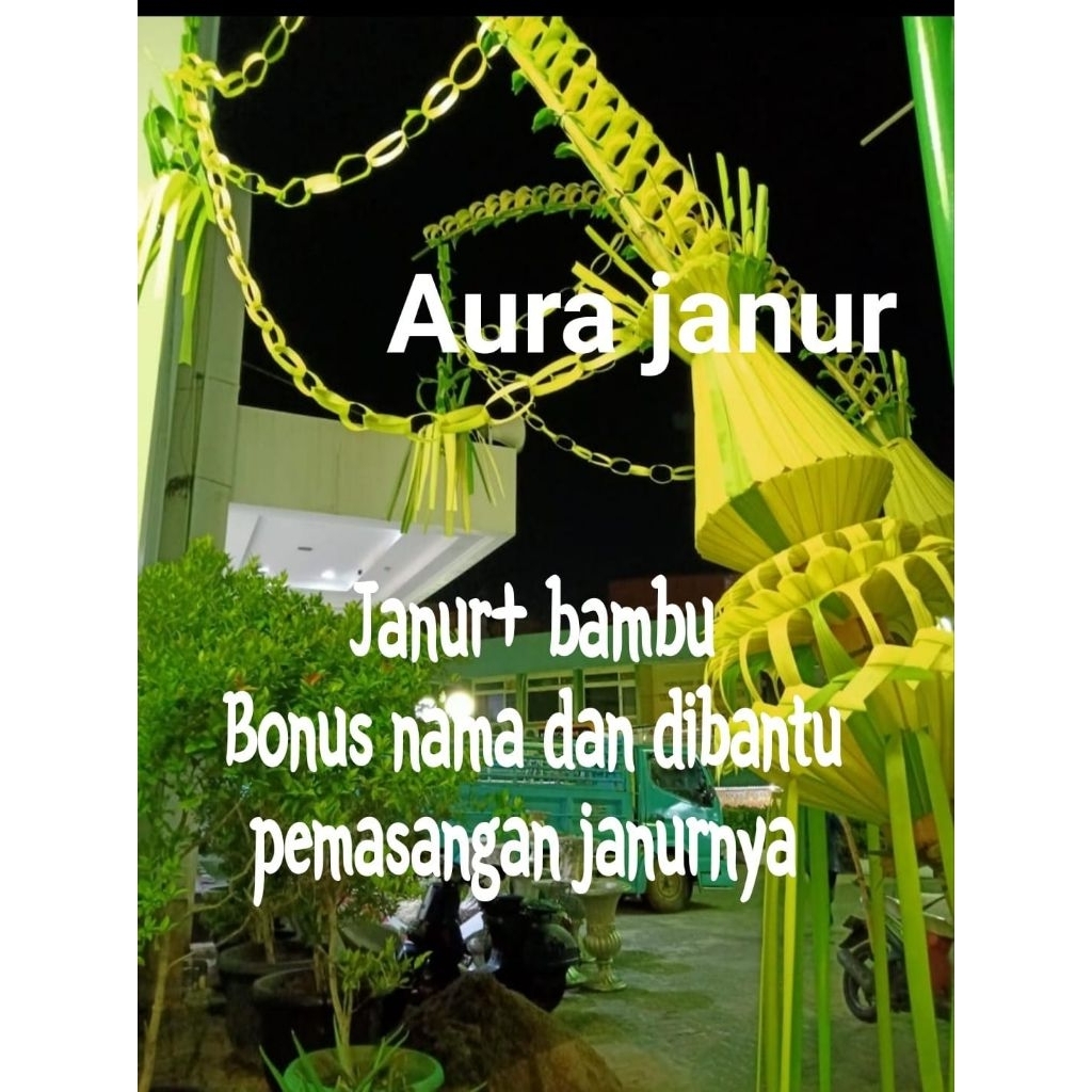 JANUR NIKAHAN AURA SUPER, UKURAN JUMBO /aura janur Janur kuning Janur Lengkung janur besar Aura janu