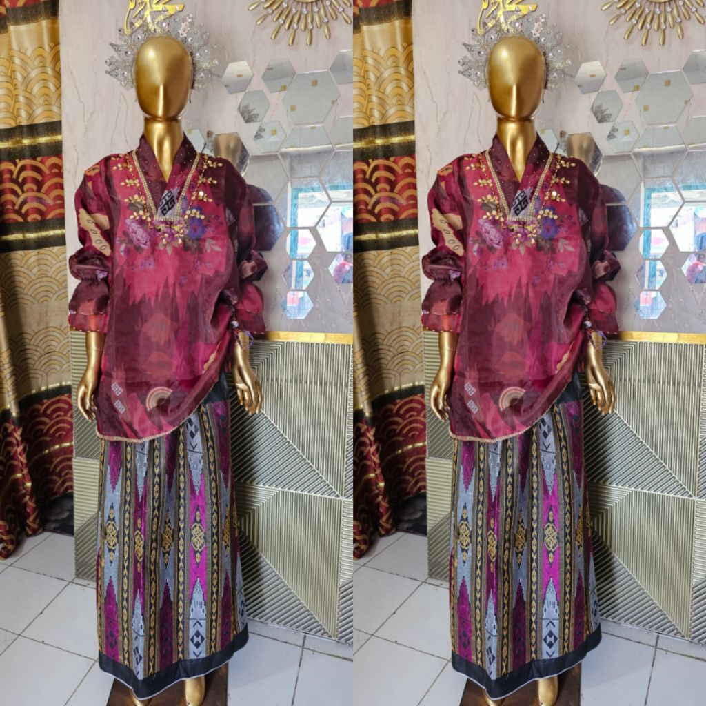 BAJU BODO BUNGA LAGOSI SET SARUNG BORDIR