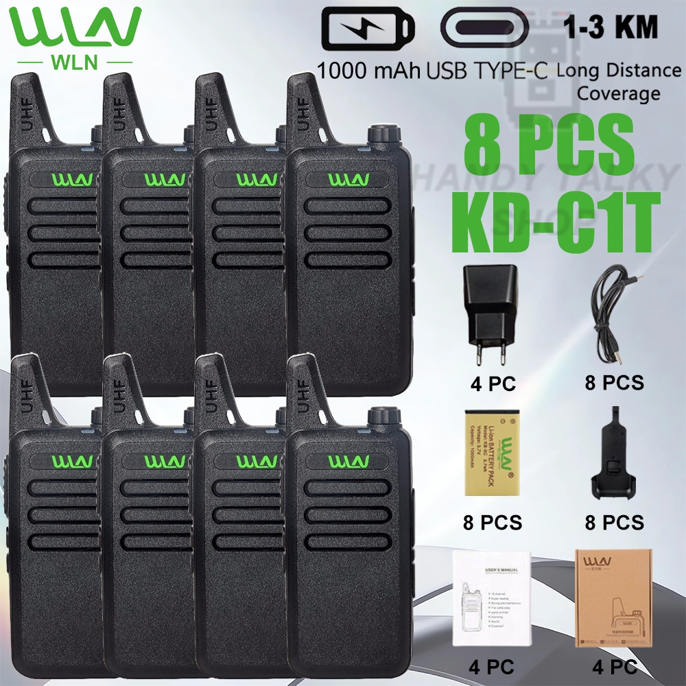 WLN Walkie Talkie HT KD-C1 8 UNIT Talkie Full Set UHF KD-C1T 7 Hari Garansi Handy Talky Talkie