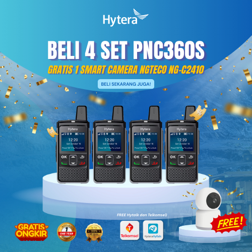 Hytera PNC360s [4 Set] PoC Radio Siap Pakai Hytalk + Simcard Telkomsel