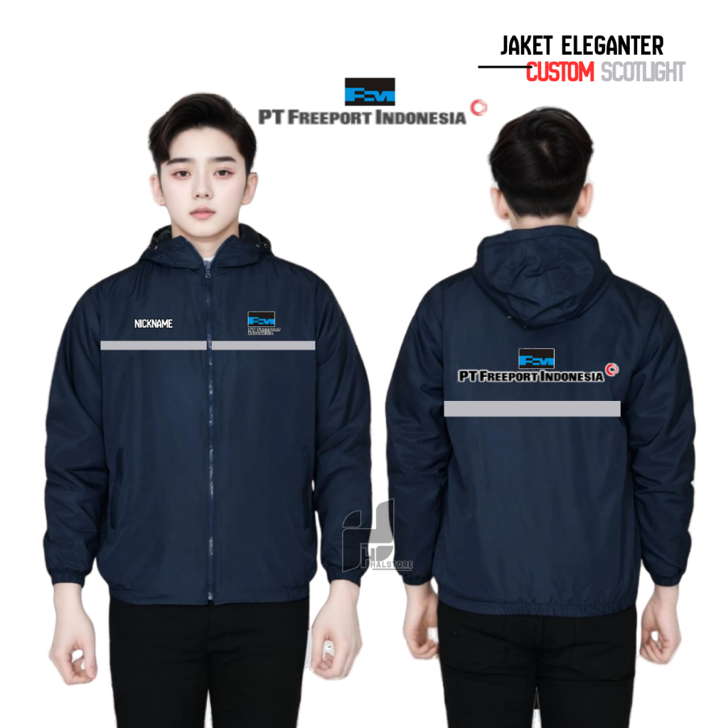 JAKET CUSTOM TAMBANG FREEPORT INDONESIA JAKET SAFETY KERJA JAKET PERUSAHAAN TAMBANG