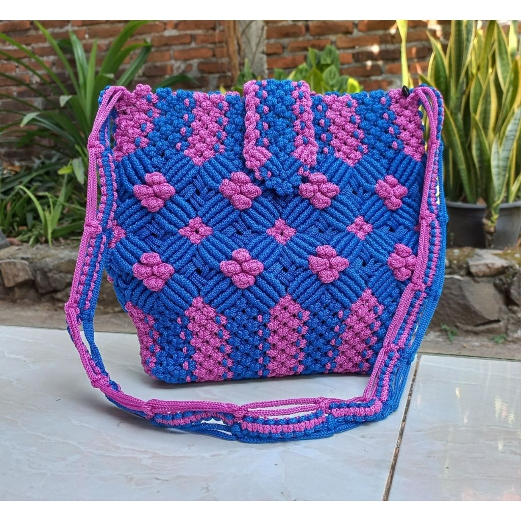 Tas Tali Kur Slempang Besar Motif Bunga Melati Jasmine Timbul Model Terbaru Kekinian Untuk Remaja da