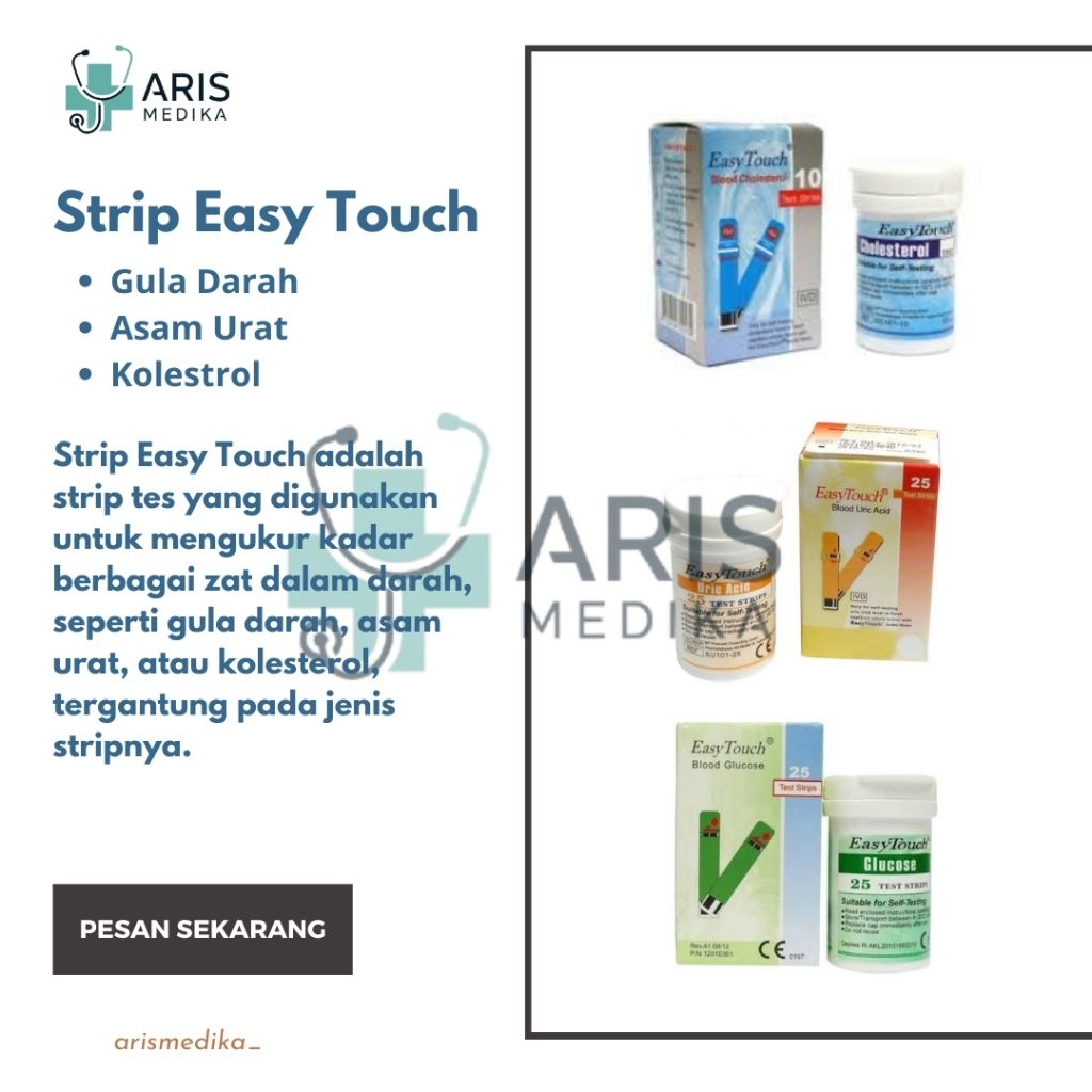 EASY TOUCH Test Strip/ strip tes gula darah easy touch/strip tes kolesterol easy touch/strip test as