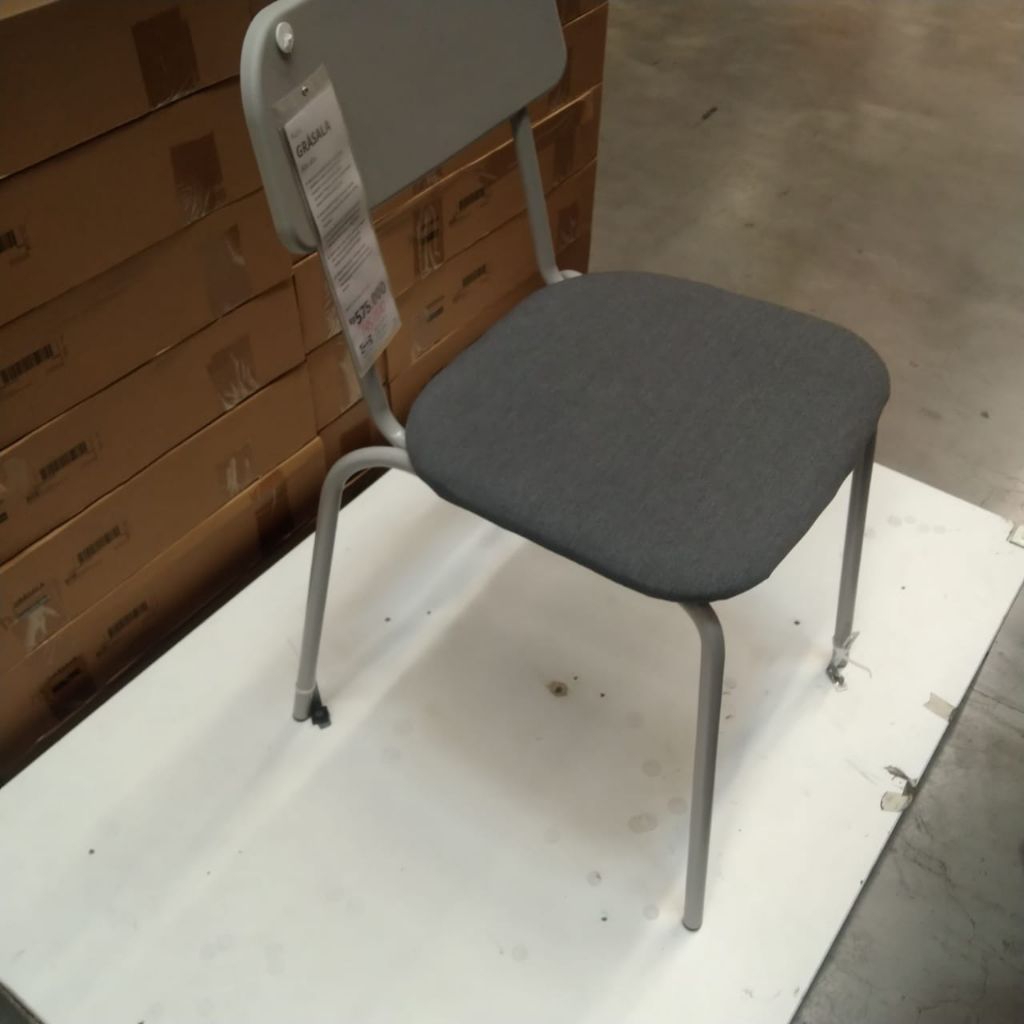 Kursi kerja kursi meja makan grasala Kursi kaki lebar dg sandaran pendek abuabu