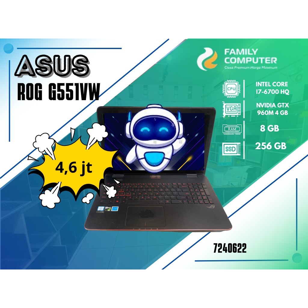 ASUS ROG G551VW | INTEL CORE I7-6700 HQ | NVIDIA GTX 960M 4GB