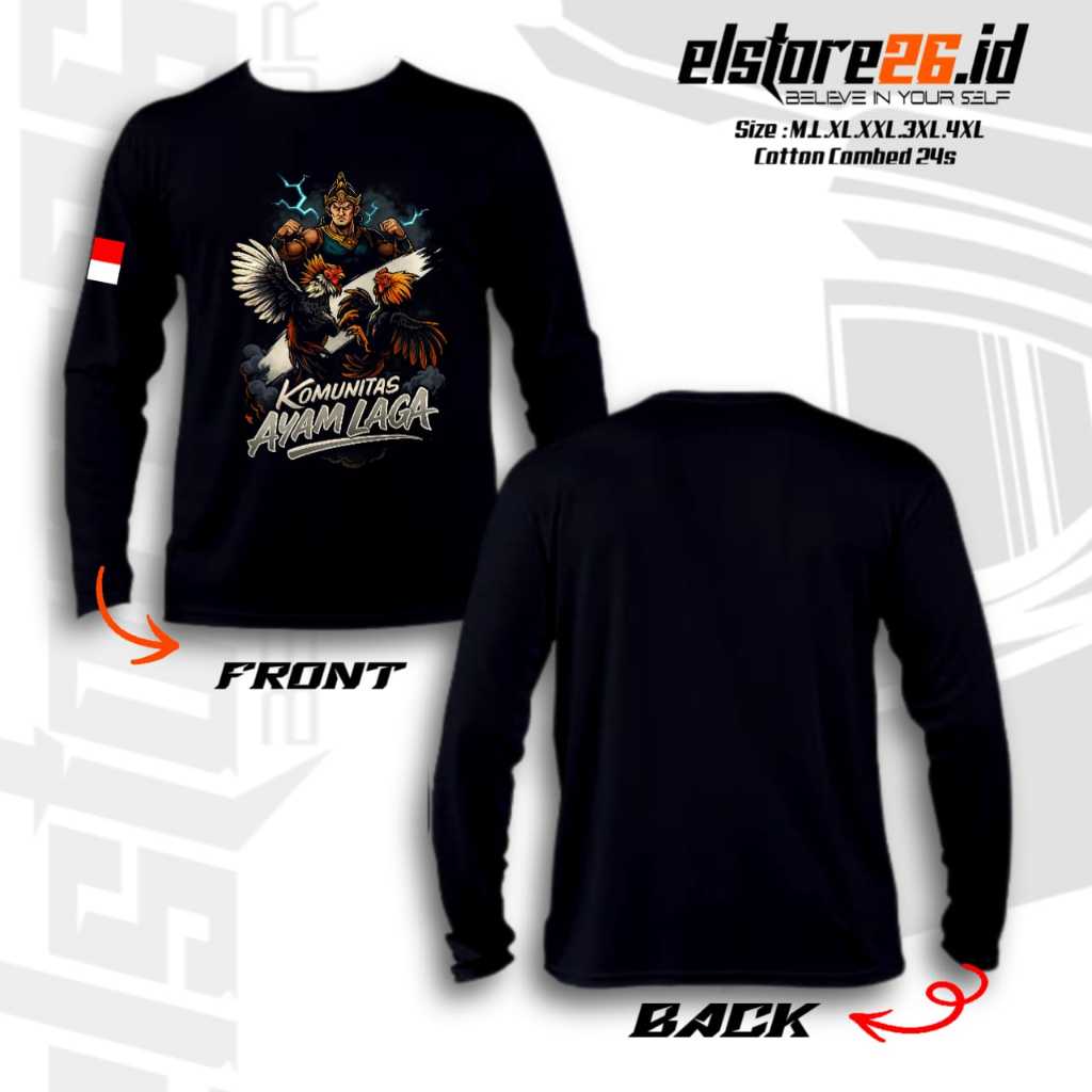 ELSTR26 KAOS AYAM LAGA | BAJU JAGO ADUAN KATUN LENGAN PANJANG| SINGGLE FIGHTER | PAKAIAN PRIA & WANI