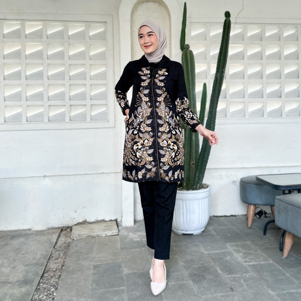 TUNIK BATIK 1321 WK BJ 164 ll ATASAN BATIK WANITA II PAKAIAN BATIK WANITA II BAJU BATIK