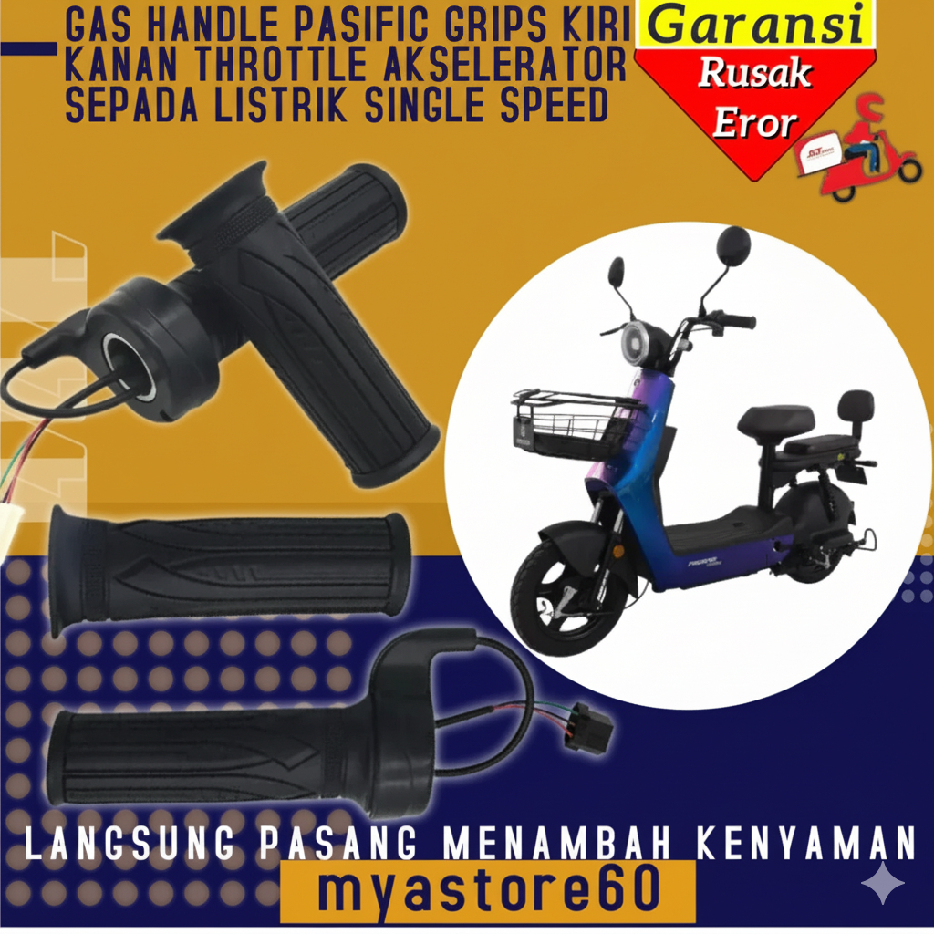Throttle Gas Sepeda Listrik Pas1f1c Gas Handle Grips Kiri Kanan Throttle Akselerator Sepeda Motor Sp