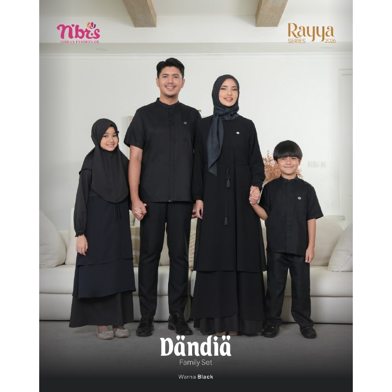 SERAGAM DANDIA BLACK NIBRAS NBRS COUPLE LEBARAN KELUARGA TERBARU 2025 DIARAYYAKU DANDIA BLACK BY NBR