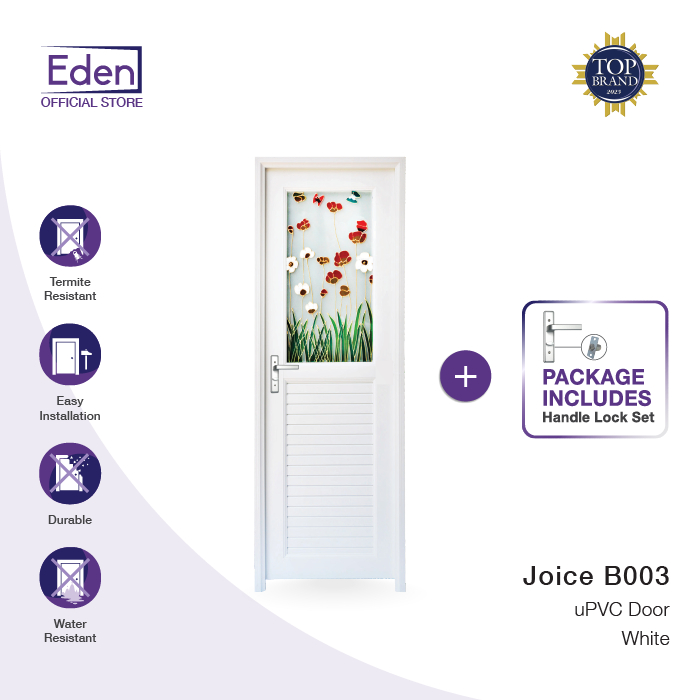 Pintu Kamar Mandi Upvc Eden Joice Upvcd B003 70X198Cm White