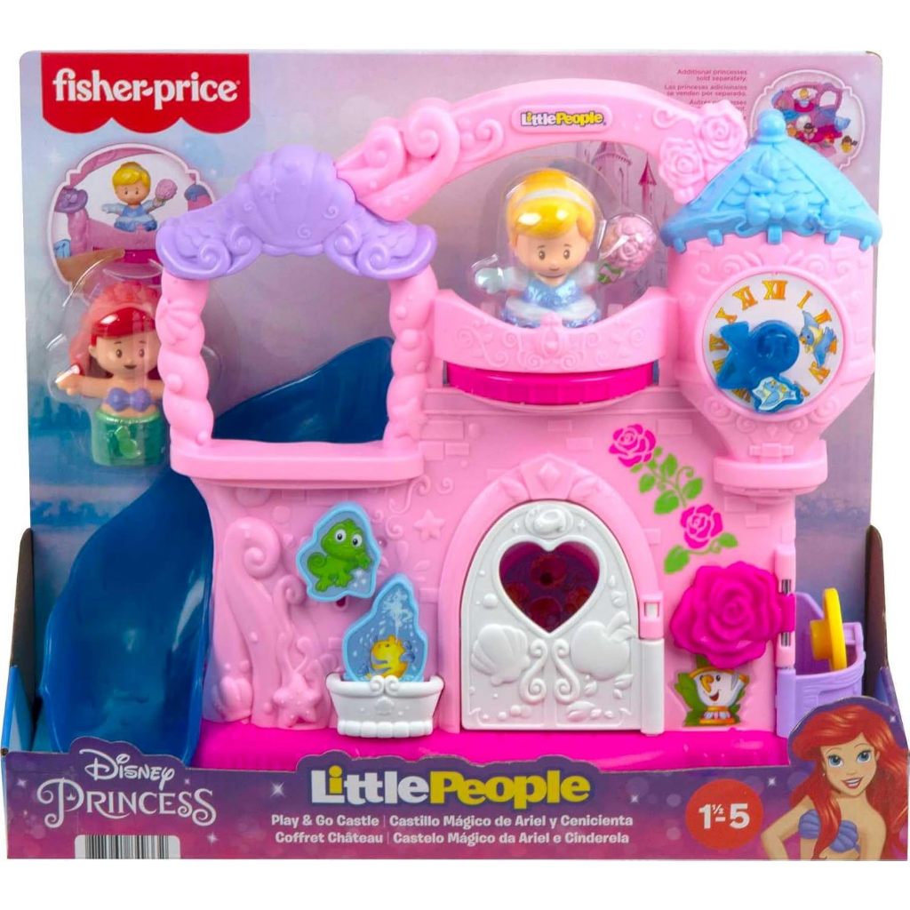 FISHER-PRICE LITTLE PEOPLE TODDLER TOY DISNEY PRINCESS PLAY & GO CASTLE PORTABLE PLAYSET FOR PRETEND