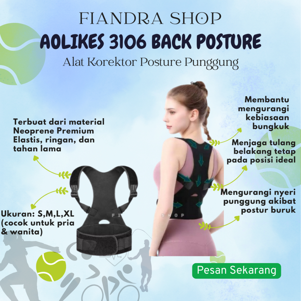Penegak Punggung Back Posture Corrector Penyangga Tulang Belakang Punggung Wanita Posture Support