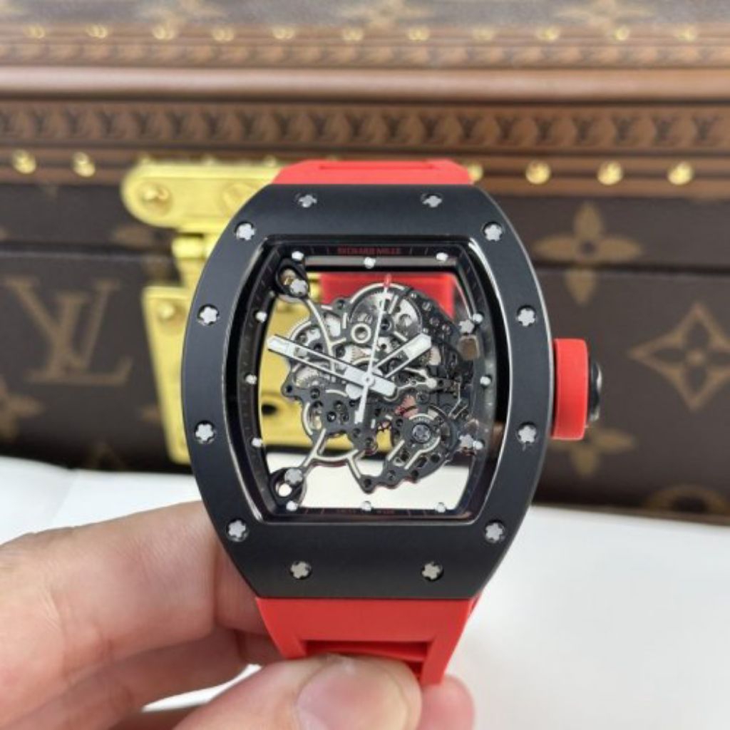 Jam Tangan Richard Tourbillon RM055 Mille Black Dial Ceramic Swiss Automatic Movement