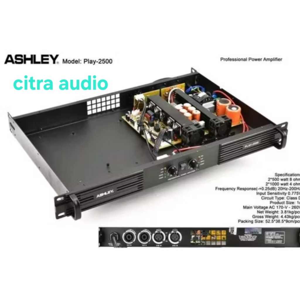 Ashley Play 2500 2 Channel Class D Amplifier