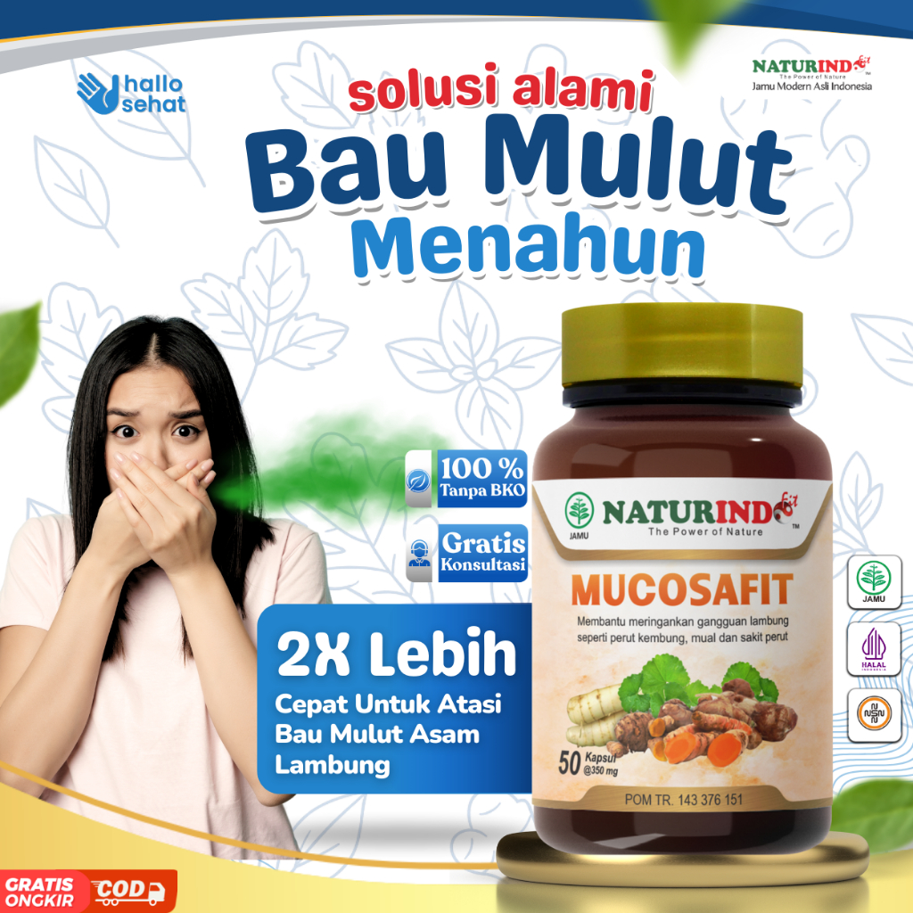 MUCOSAFIT Penghilang Bau Mulut Bau Lambung Bau Nafas Herbal Asam Lambung Naturindo