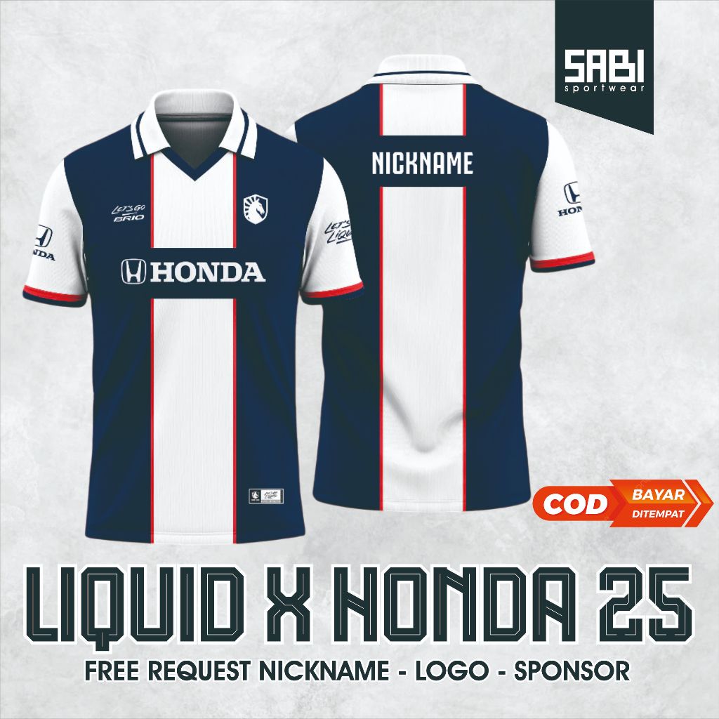 Jersey Team Liquid X Honda Team Liquid ID Team Liquid PH Baju Kaos Game Terbaru 2025