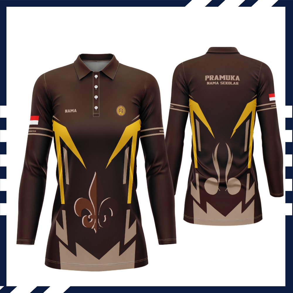 Baju Pramuka Pembina Tunik / Seragam Pramuka / Kaos Polo Pramuka Pembina Custom Nama