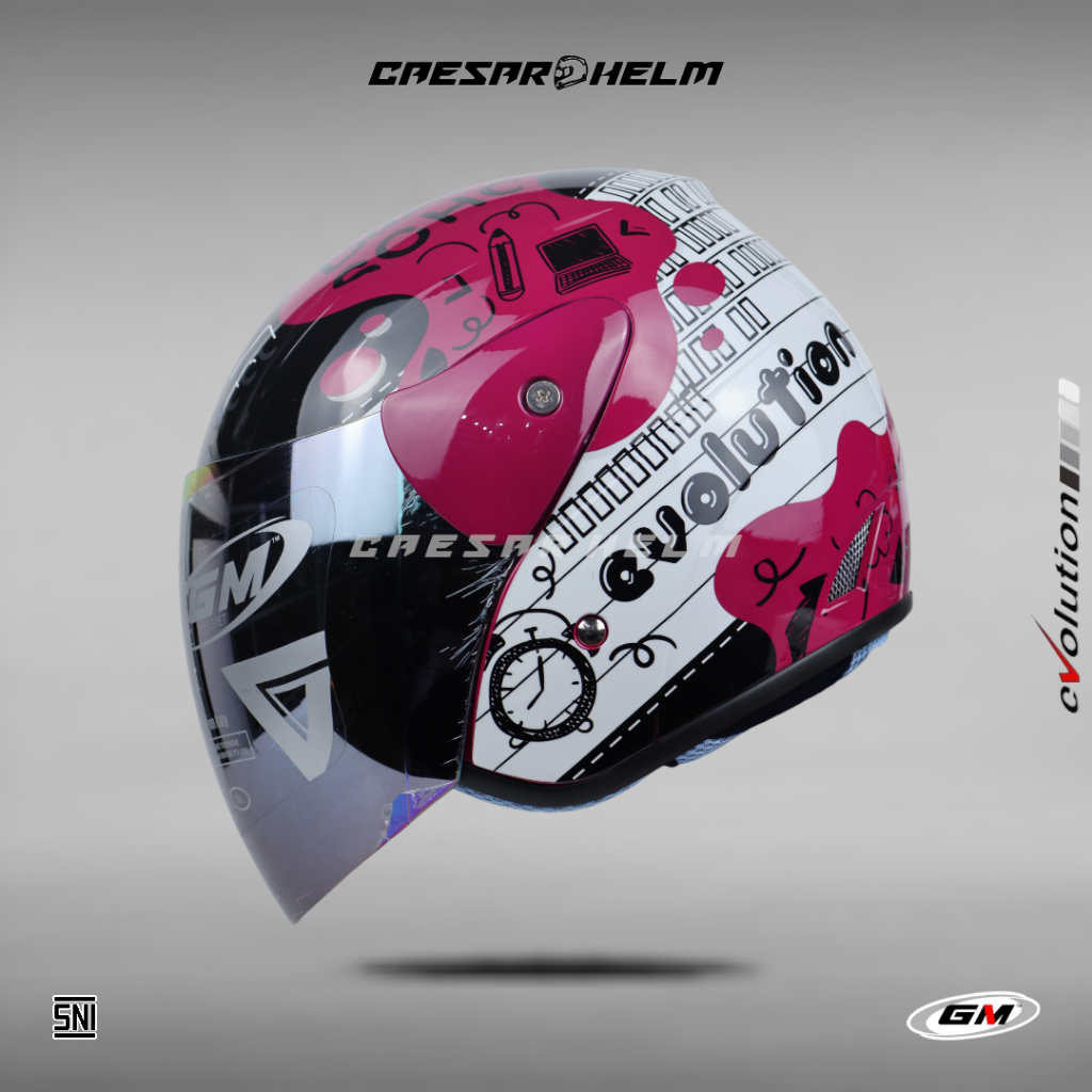 GM Evolution Motif Note - Purple/Black - Helm Half Face