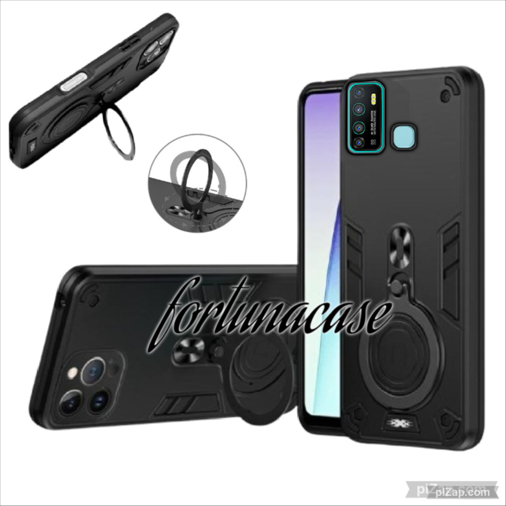 CASING HP INFINIX HOT 9 HOT 9 PLAY SMART 5 CASE ROBOT RING PROTEKSI CAMERA CASING STANDING NEW COVER
